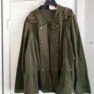 Torrid Military style jacket size 4 in olive green